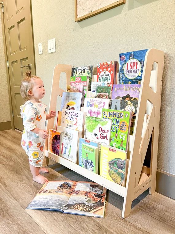 SIERRA Large Montessori Bookshelf  Toddler Bookcase  - Etsy | Etsy (US)