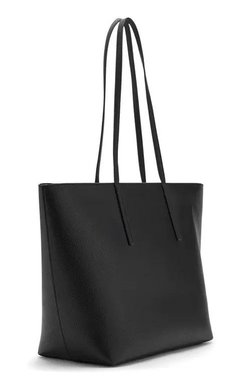 MANGO Double Handle Shopper Tote in Black at Nordstrom | Nordstrom