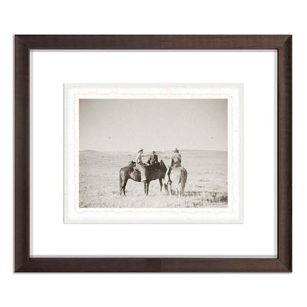Framed Cowgirl Photo With Deckled Edge Wall Art, Black, Plastic | At Home