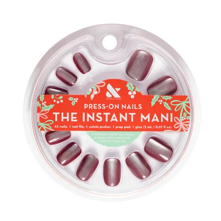 Olive & June Instant Mani Extra Short Squoval Press-On Nails Velvet Berry 42 Pieces | Walmart (US)