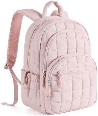 BAGSMART Travel Backpack for Women, 15.6" College Laptop Backpack, Pink | Fits 15.6" Laptop, Pers... | Amazon (US)