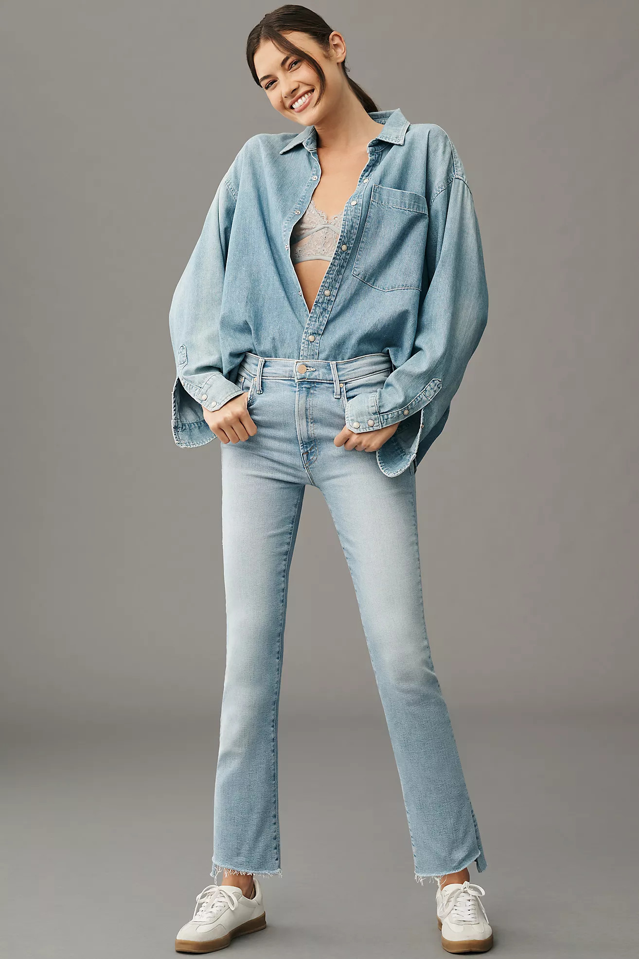 MOTHER The Insider Crop Step Fray Jeans | Anthropologie (US)