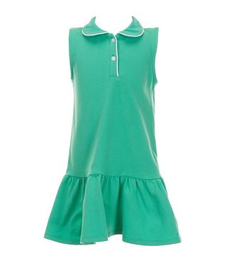 Little Girls Pique Peter Pan Collar Sleeveless Dress | Dillard's