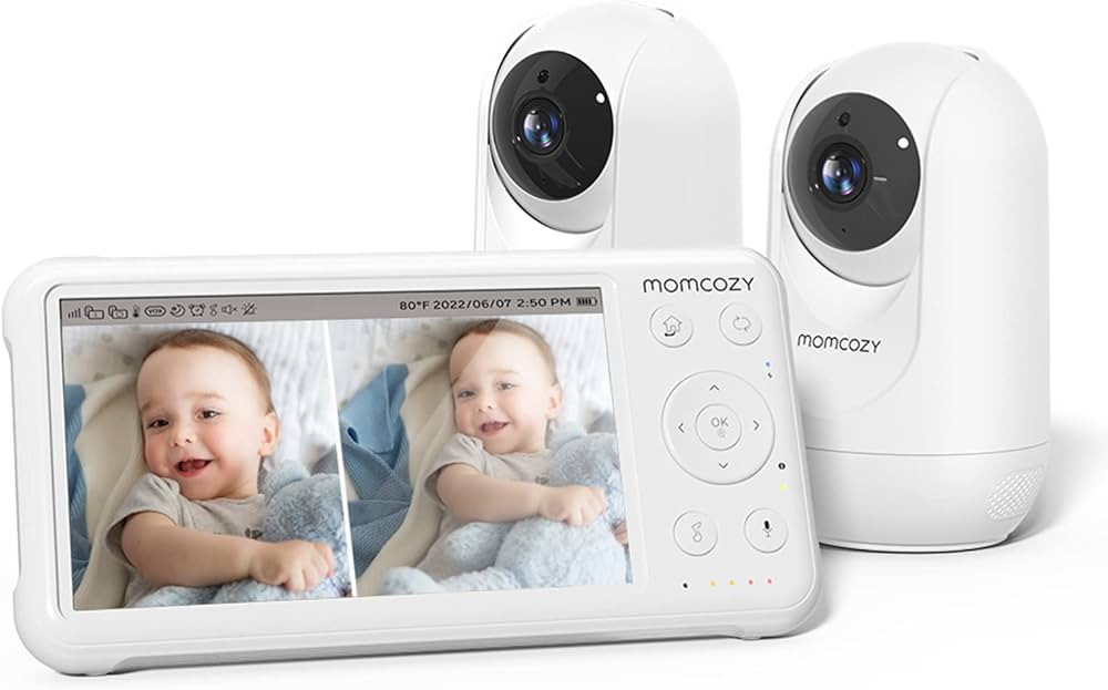 Momcozy Baby Monitor with 2 Cameras 5’’ 1080P Split Screen Video Baby Monitor with Camera and... | Amazon (US)