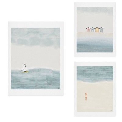Set of 3 Hello Twiggs Sailing Alone Gallery Decorative Wall Arts - Deny Designs | Target