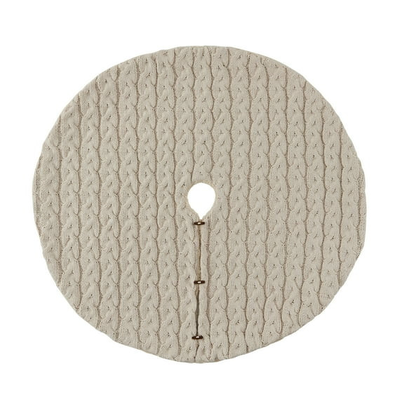 My Texas House Monte Grey Cable Knit Christmas Tree Skirt, 52" | Walmart (US)