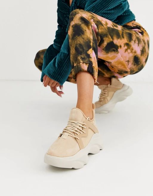 ASOS DESIGN Director chunky lace up sneakers in beige | ASOS US