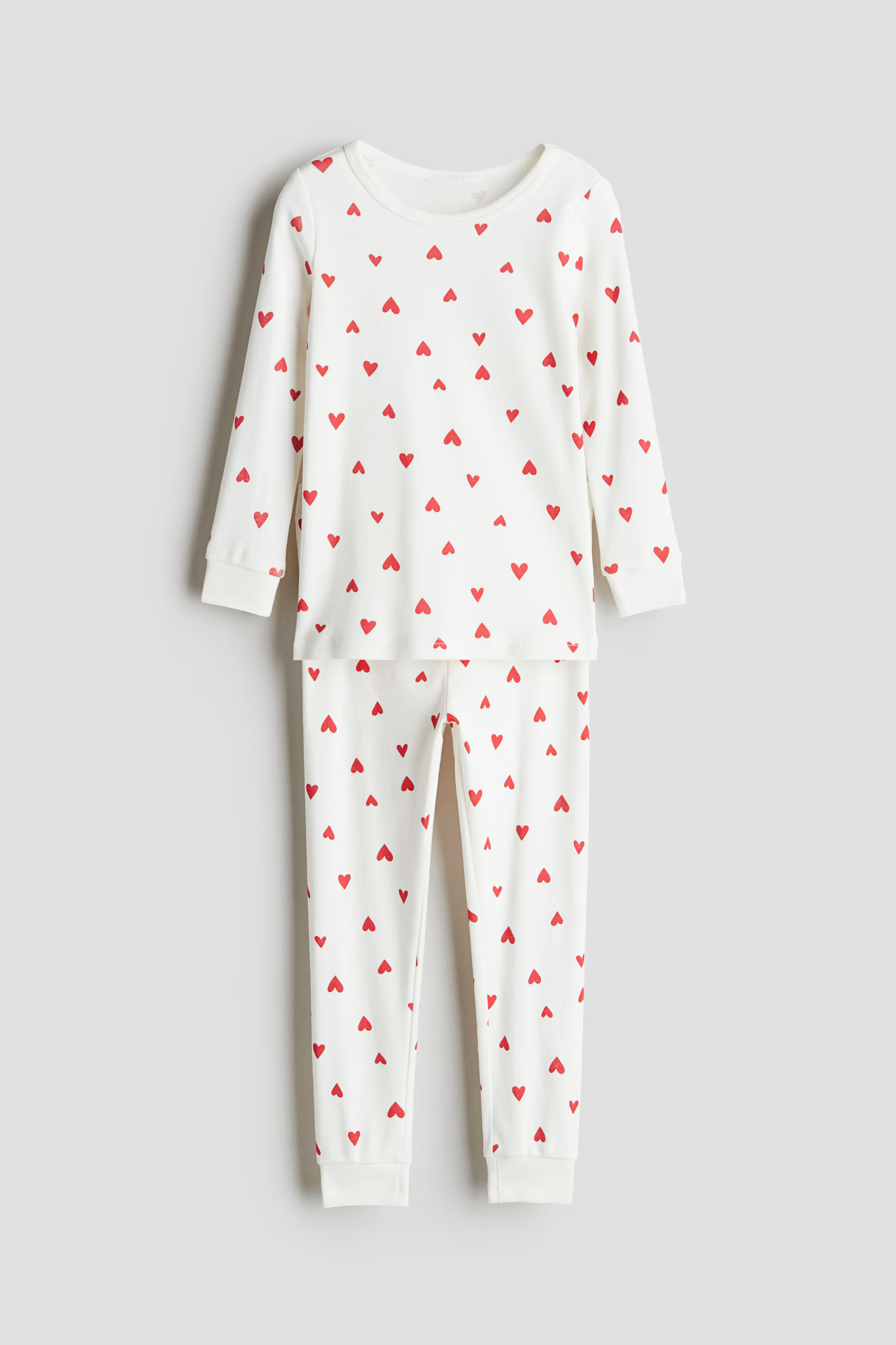 Printed Cotton Pajamas - White/hearts - Kids | H&M US | H&M (US + CA)
