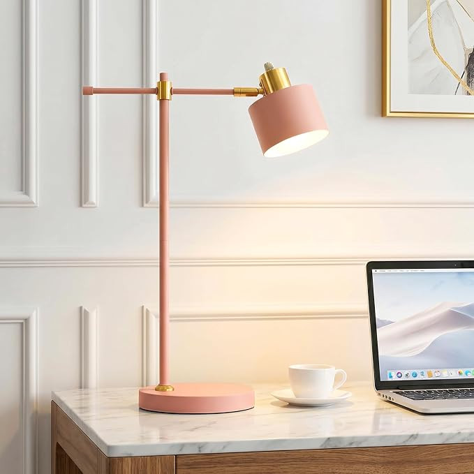 22.2" Modern Desk Lamp, Metal Table Lamp with LED Bulb, Adjustable Reading Lamps for Living Room,... | Amazon (US)