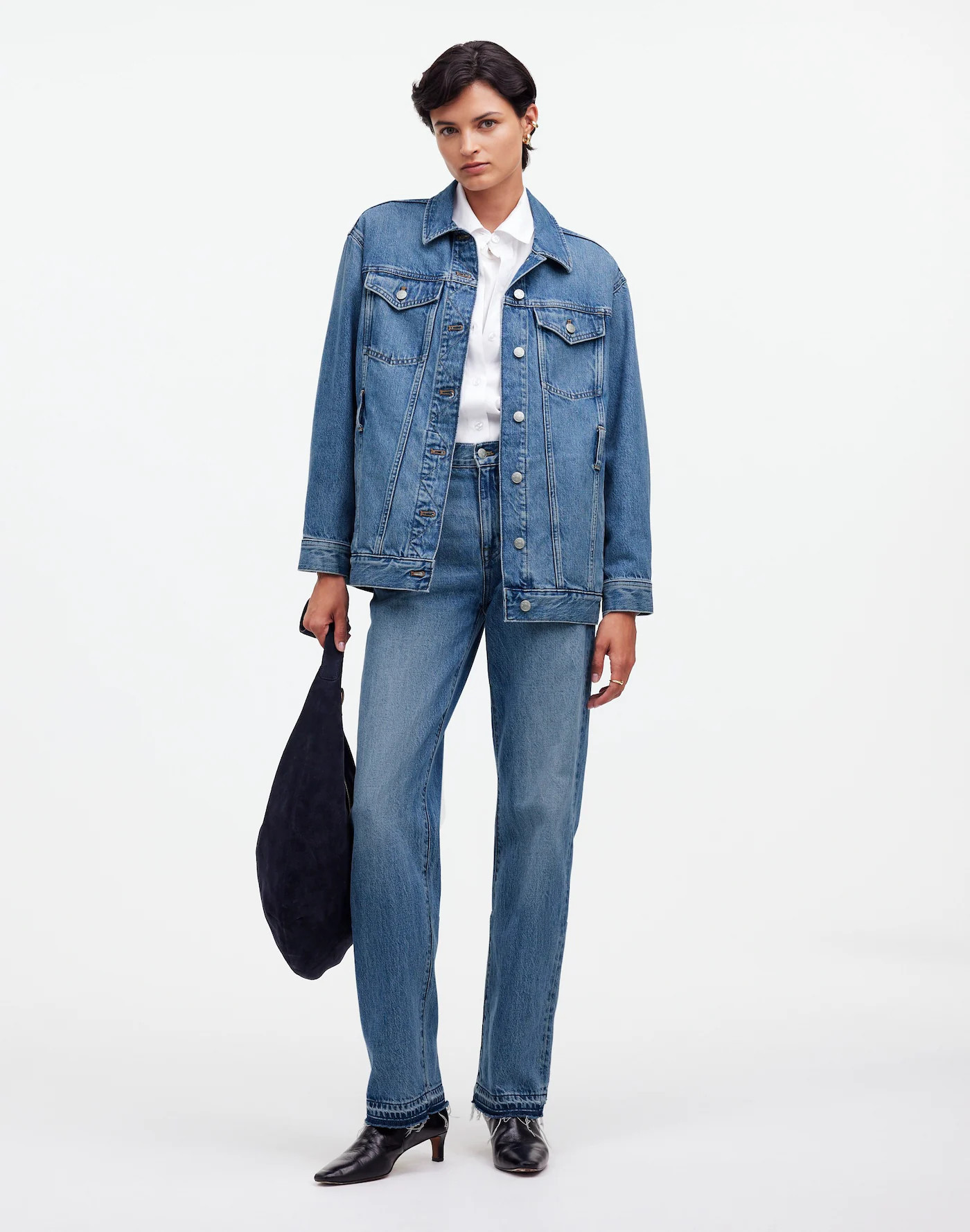 Belted Oversized Trucker Jean Jacket | Madewell | Madewell
