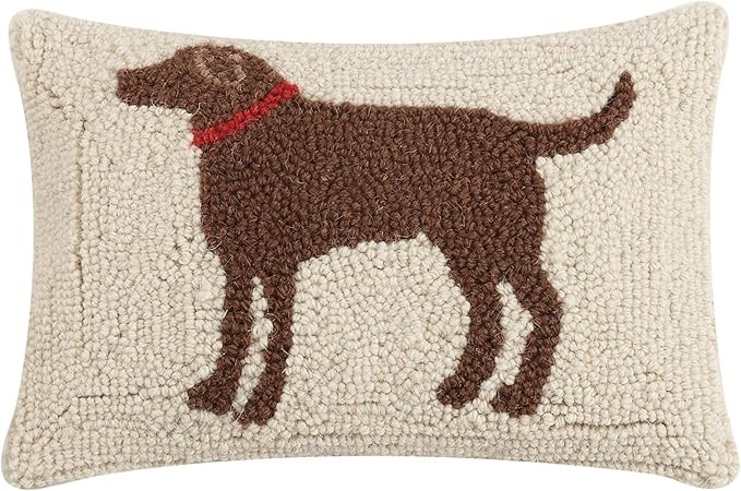 Peking Handicraft 30JES1458C12OB Brown Dog Wool and Cotton Pillow, 8 X 12 inch | Amazon (US)