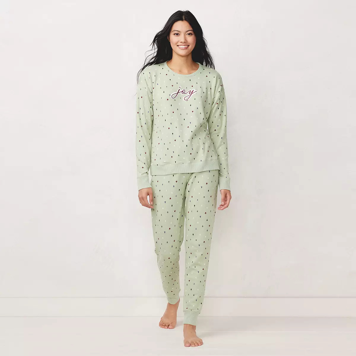 Women's LC Lauren Conrad Cozy Long Sleeve Pajama Top & Pajama Pants Set | Kohl's