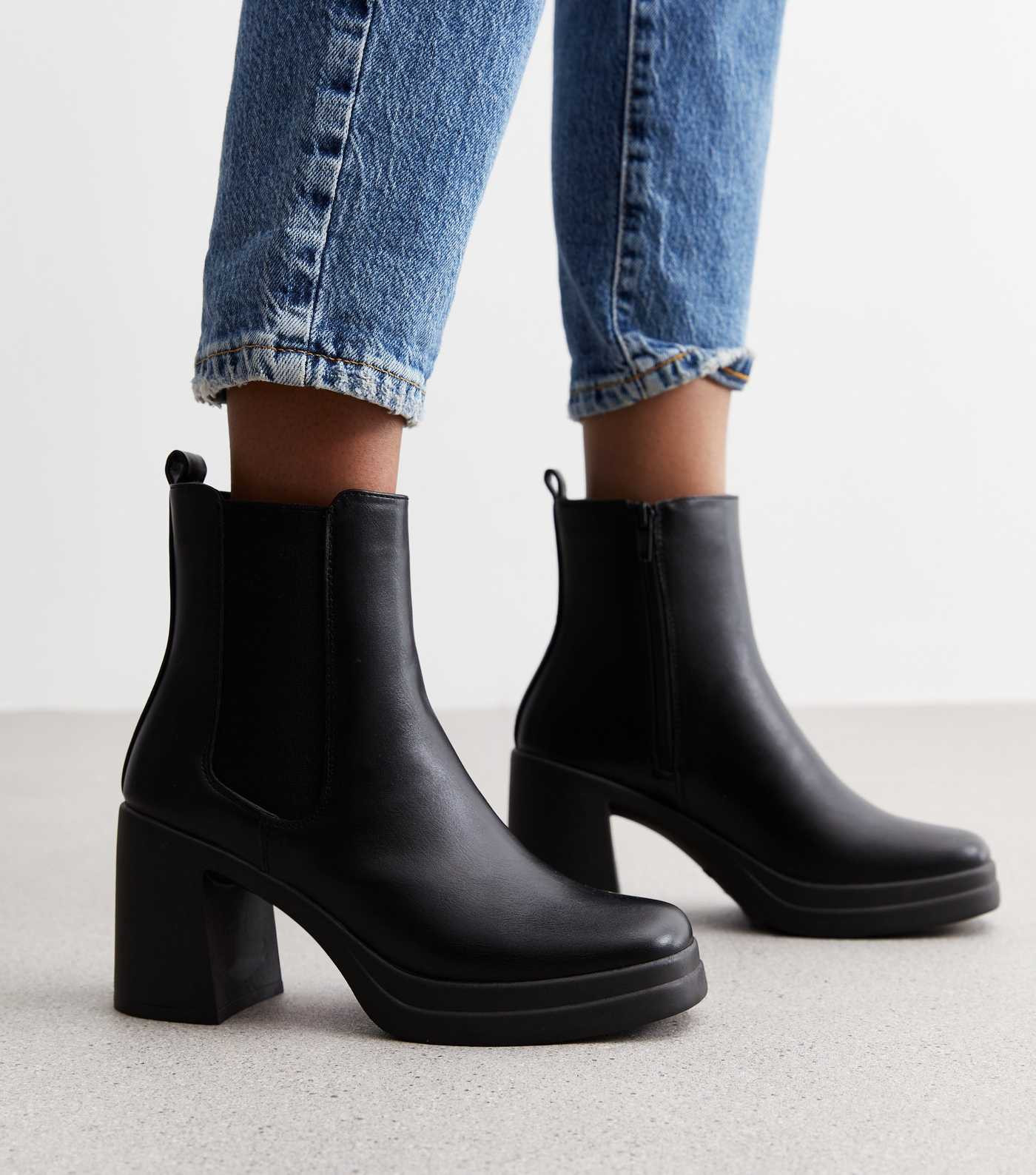 Black Chunky Block Heel Ankle Boots
						
						Add to Saved Items
						Remove from Saved Items | New Look (UK)