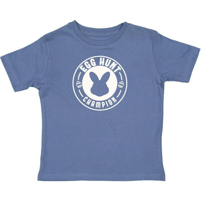 Egg Hunt Champion Easter Short Sleeve T-Shirt, Indigo | Maisonette