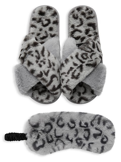 2-Piece Faux Fur Eye Mask & Slippers Set | Saks Fifth Avenue OFF 5TH