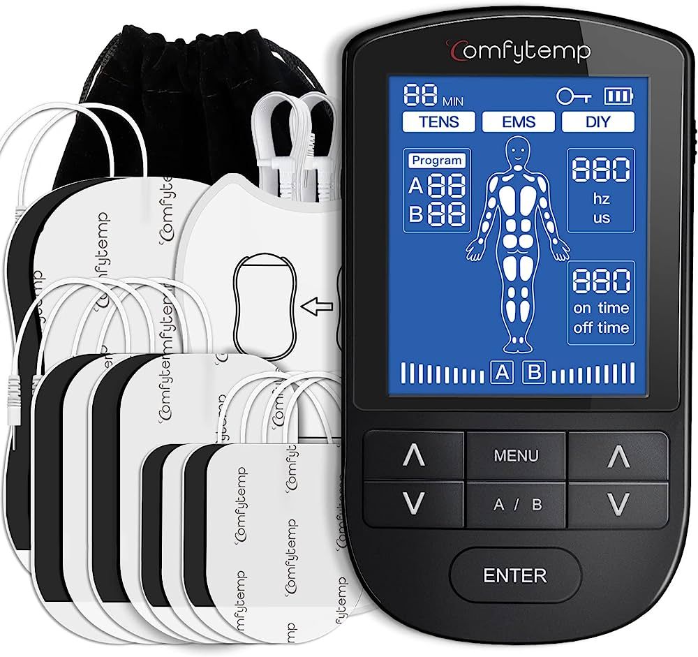 Comfytemp TENS Unit EMS Muscle Stimulator, Unlimited Modes (24 Modes with DIY) Dual Channels TENS... | Amazon (US)