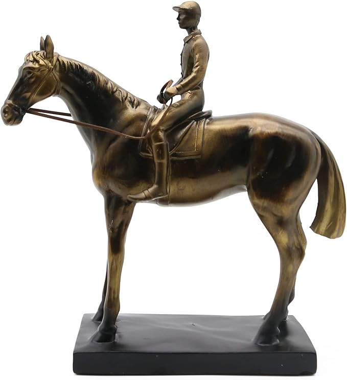 Lukitas Horse Rider Statues Sculptures, Racing Figurine Home Decor 10.5'' | Amazon (US)