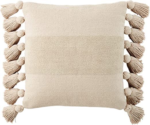 Mud Pie TAN Square Tassel Pillow | Amazon (US)