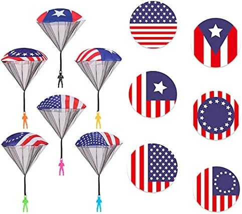Amazon.com: Parachute Toy 6 Pack American Flag Patterns Army Soldiers Guys Tangle Free Throwing H... | Amazon (US)