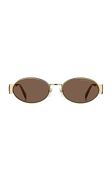 Marc Jacobs Oval Sunglasses in Gold & Brown Havana from Revolve.com | Revolve Clothing (Global)