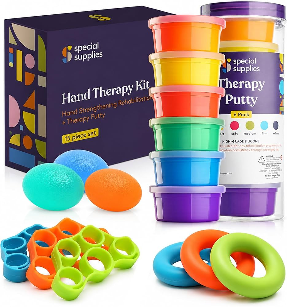 Special Supplies Physical Hand Therapy Putty Kit, Finger Exercisers, Hand Strengtheners, 15 Set G... | Amazon (US)
