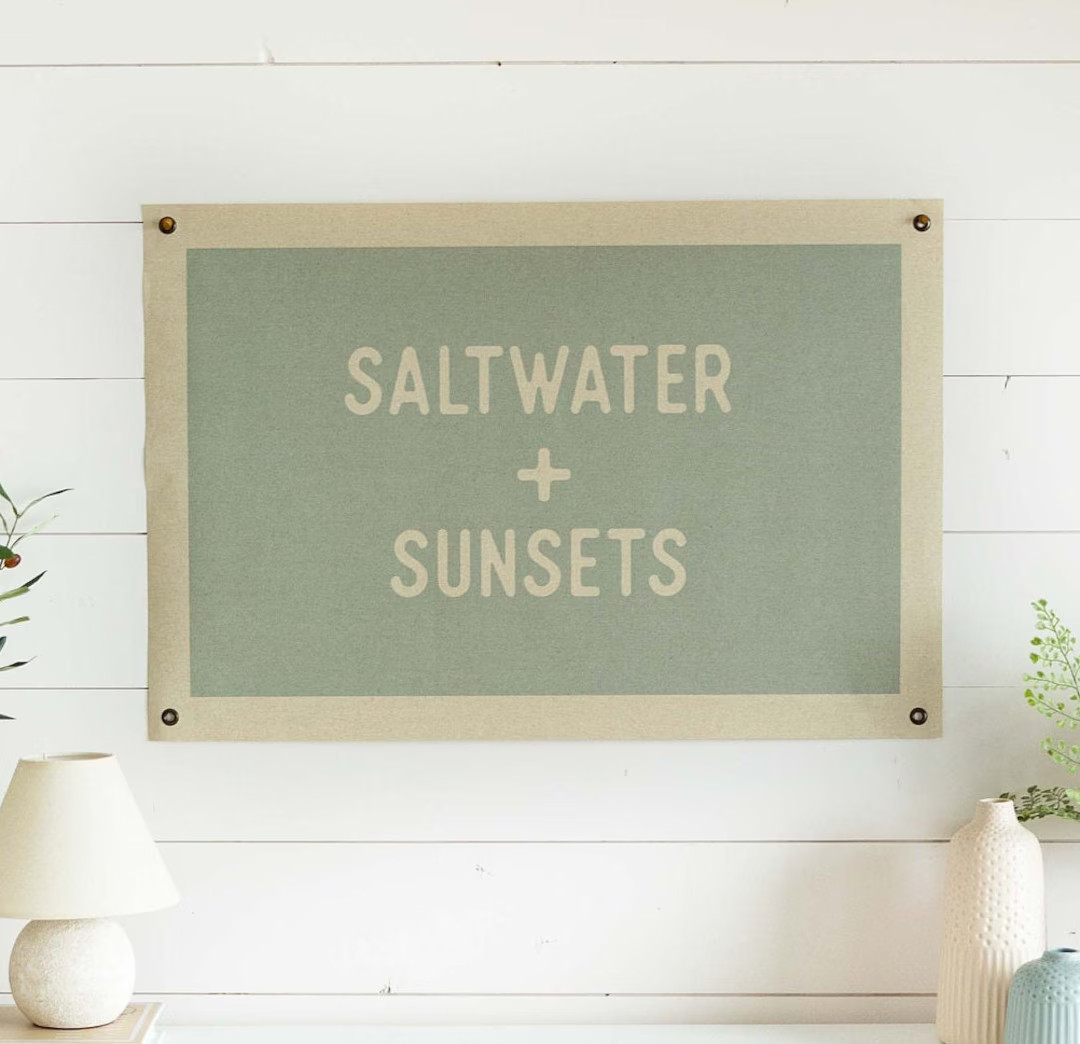 Saltwater + Sunsets | Canvas Banner - Etsy | Etsy (US)