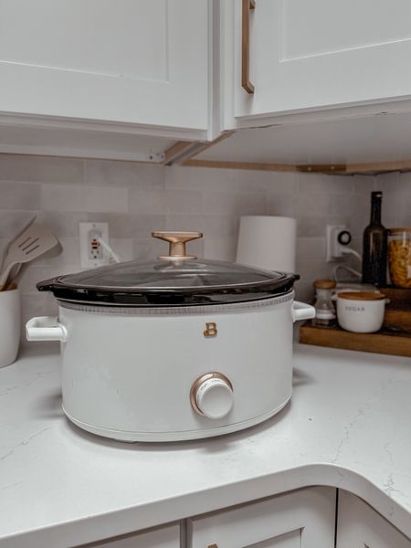 Who said a crockpot can’t be cute too? 😆 obsessed with this white went gold crockpot from the drew barrymore beautiful collection at Walmart! 

#LTKSeasonal #LTKhome