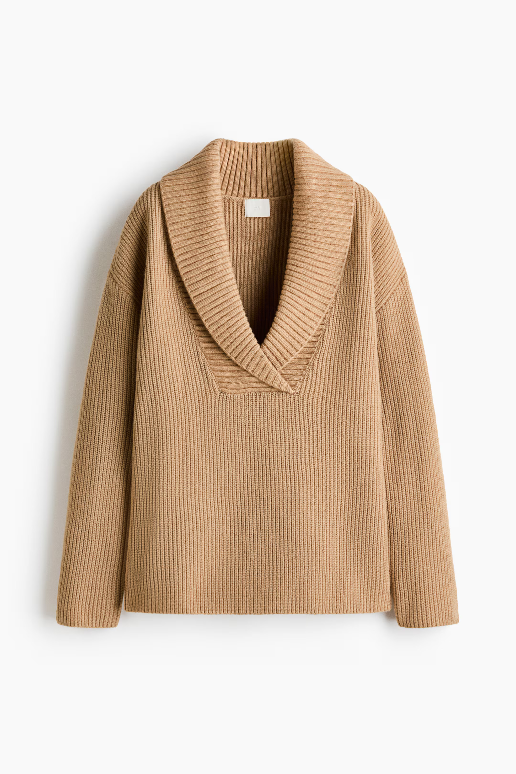 Rib-knit shawl-collar jumper | H&M (US + CA)
