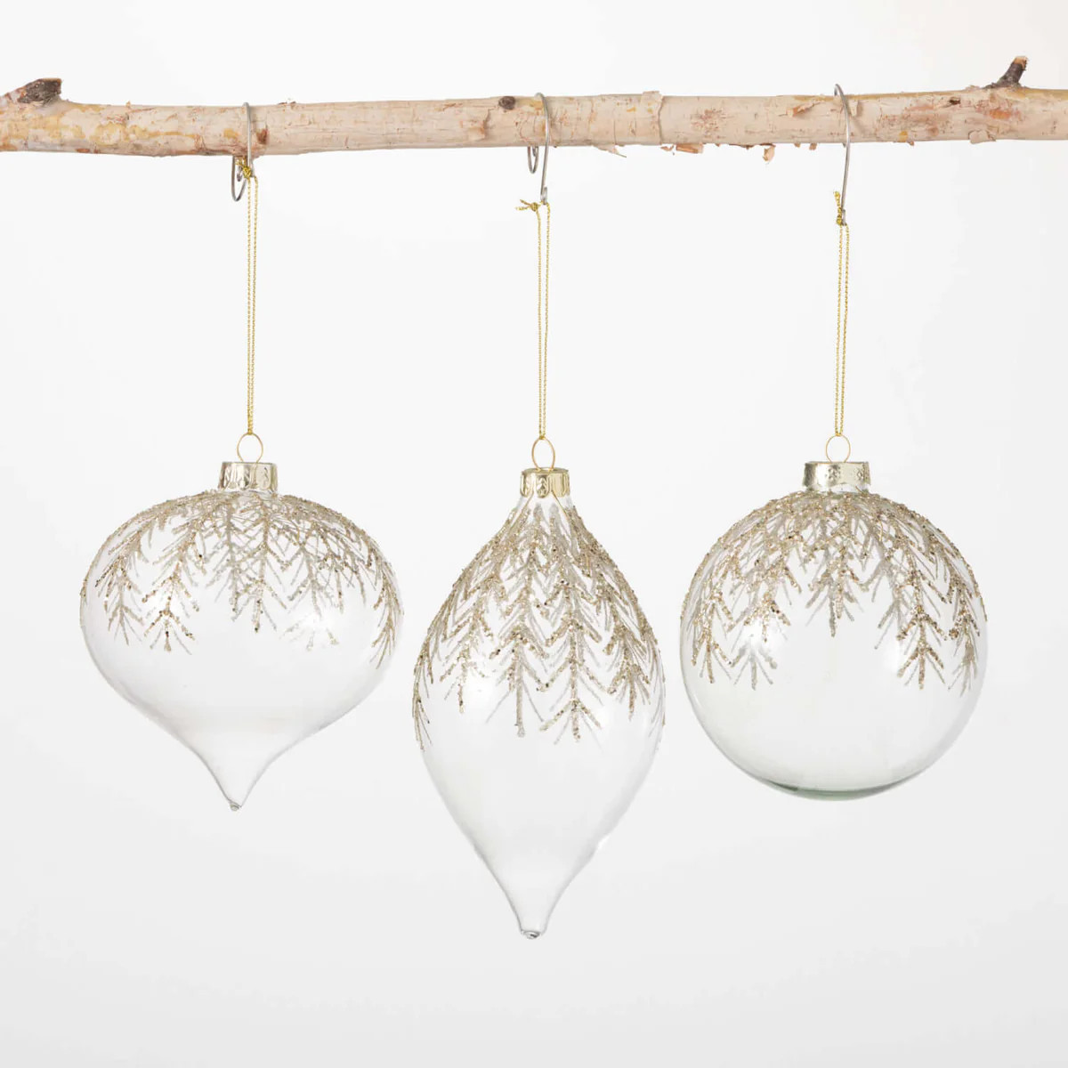 Gold Pine Ornament, Set Of 3 | Sullivans Home Decor