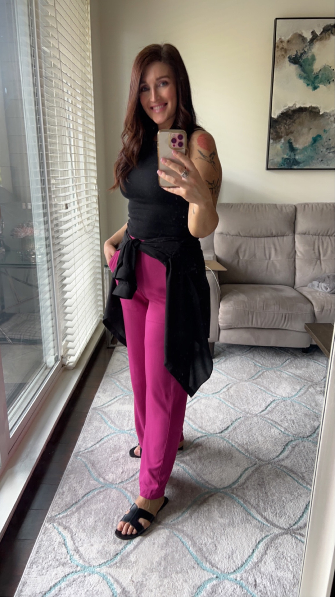 OOTD. Looks like the pants are sold out in the pink but they have other colours. I have the black too and I love these pants. Definitely a great buy !

#LTKshoecrush #LTKfit #LTKFind