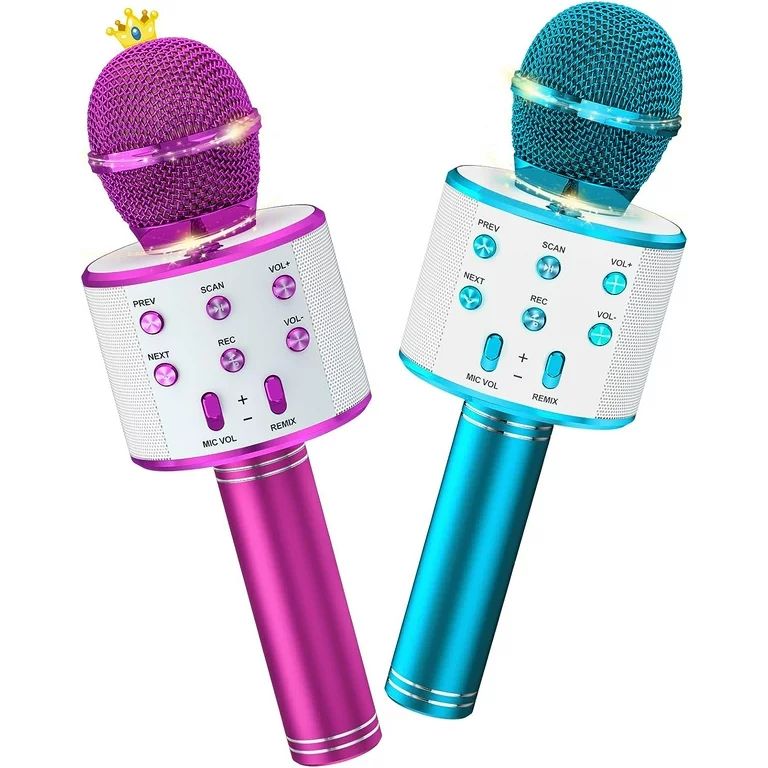 BONAOK 2 Pack Kids Karaoke Microphone,Wireless Bluetooth Karaoke Microphone for Singing, Portable... | Walmart (US)