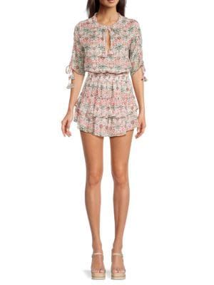 Becca Floral Mini Blouson Dress | Saks Fifth Avenue OFF 5TH (Pmt risk)