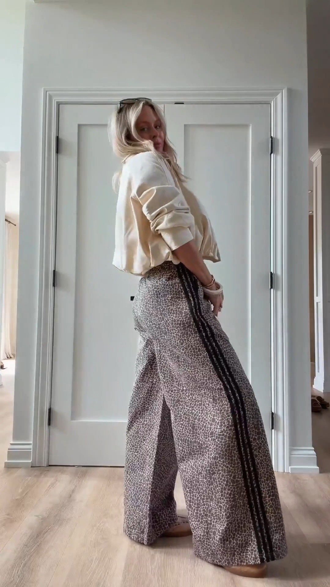This outfit - sideline chic! I can’t tell you how many ppl stopped me about these pants! In stock in the white stripe! They’re roomy, comfy and so fun! 
I’m in all smalls.  Shoes are over 60% off! 

Track pants. Coats. Jackets. Shoes. Sneakers. Sports mom.

#LTKgrwm #LTKootd #LTKSaleAlert