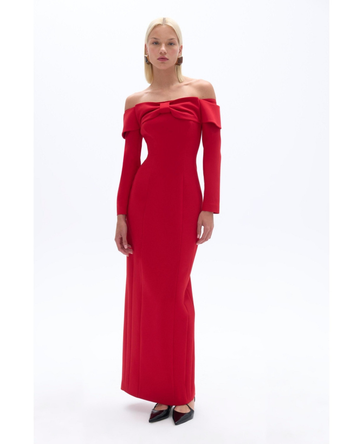 Nocturne Women's Bow Maxi Dress - Red | Macy's