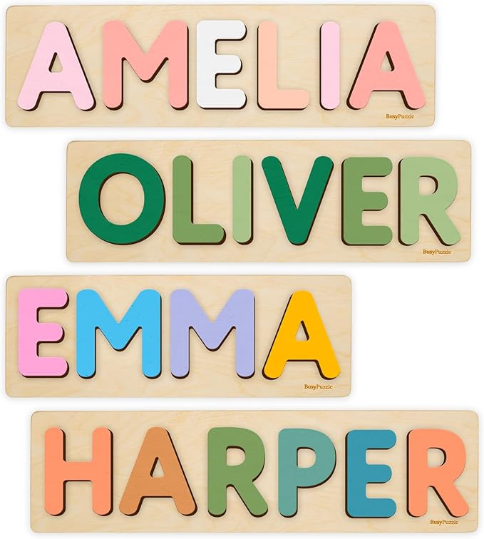 Personalized Name Puzzle Montessori Toys Nursery Decor Customized Puzzle Educational Toy for a 1 ... | Amazon (US)
