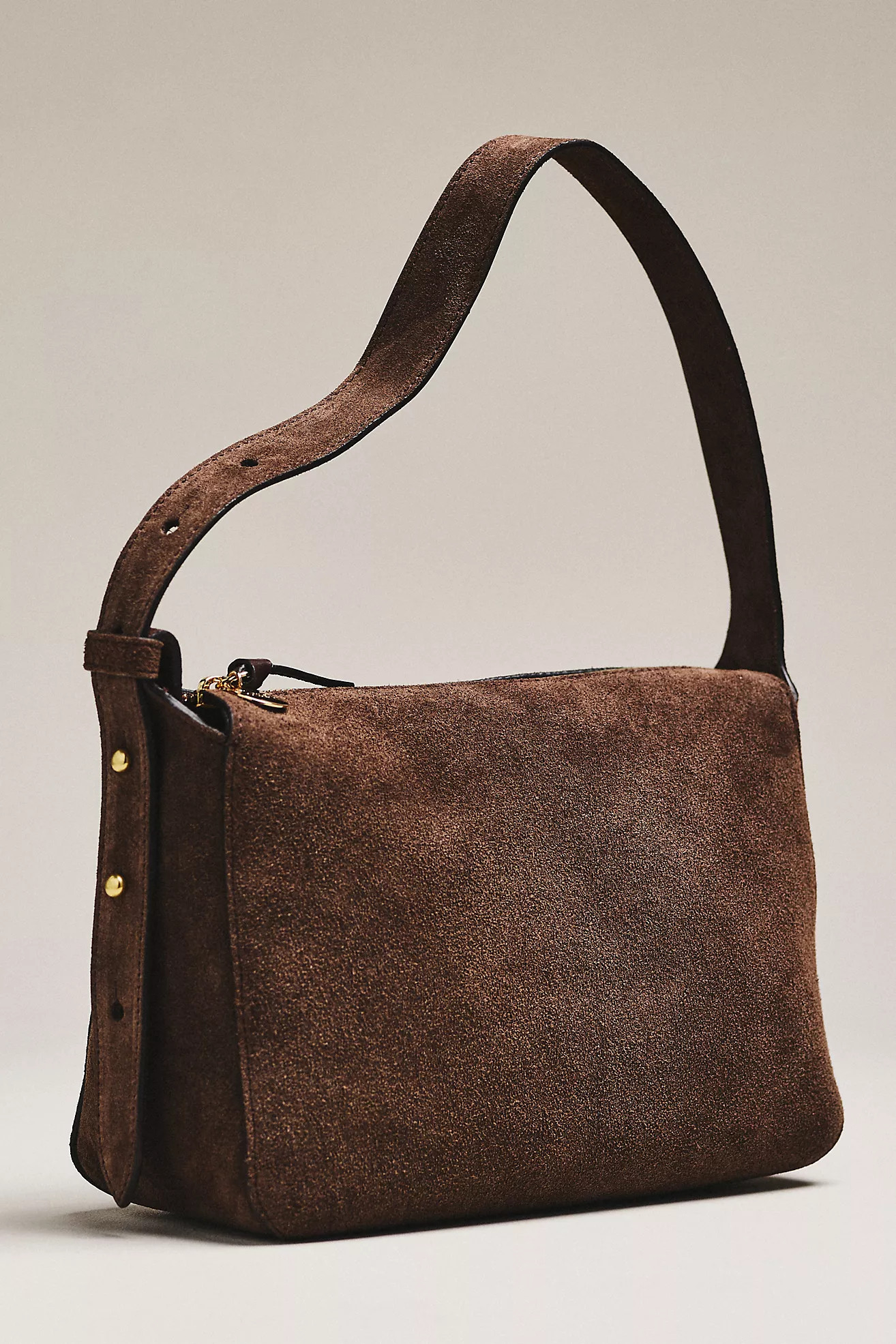 Clare V. Fleurine Chocolate Suede Shoulder Bag | Anthropologie (US)