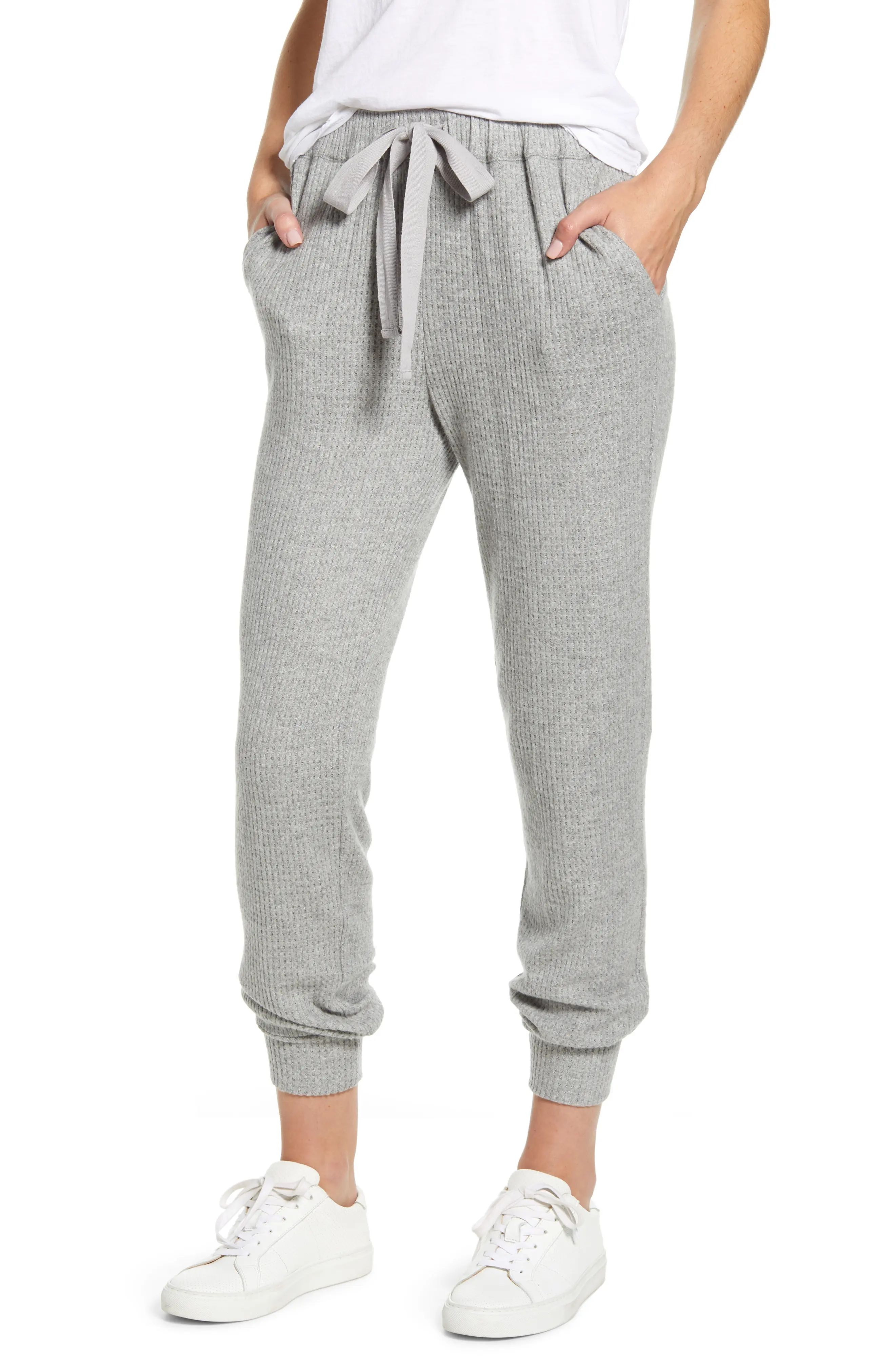 Women's 1.state Waffle Knit Jogger Pants, Size X-Large - Grey | Nordstrom
