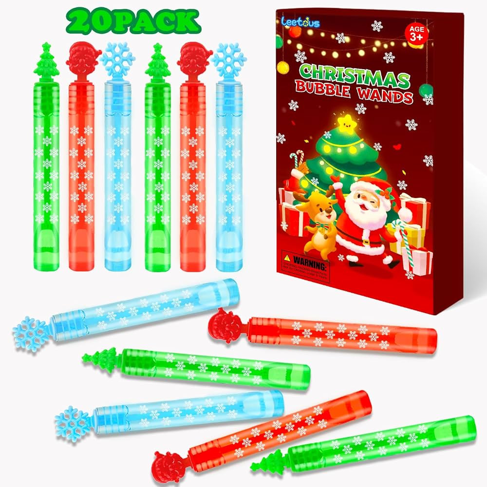 Christmas Mini Bubbles Wand Party Favors for Toddlers 20 Pack, Christmas Goodie Bags Stocking Stu... | Amazon (US)