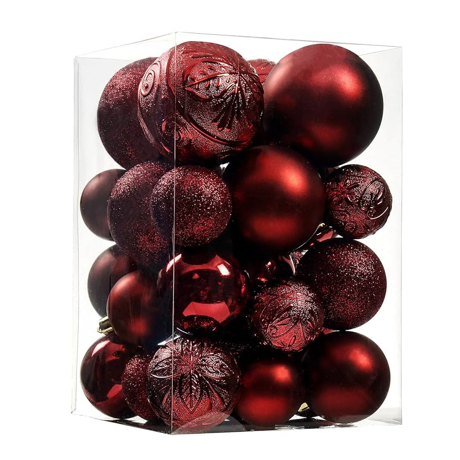 Wironlst Christmas Ball Ornaments - 30pcs Shatterproof Plastic Christmas Ornaments Hanging Ball D... | Amazon (US)
