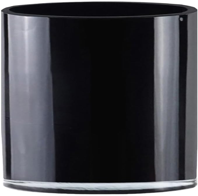 CYS Excel Black Glass Cylinder Flower Vase (H:6" D:7") | Glass Vase Centerpieces Hurricane Floati... | Amazon (US)
