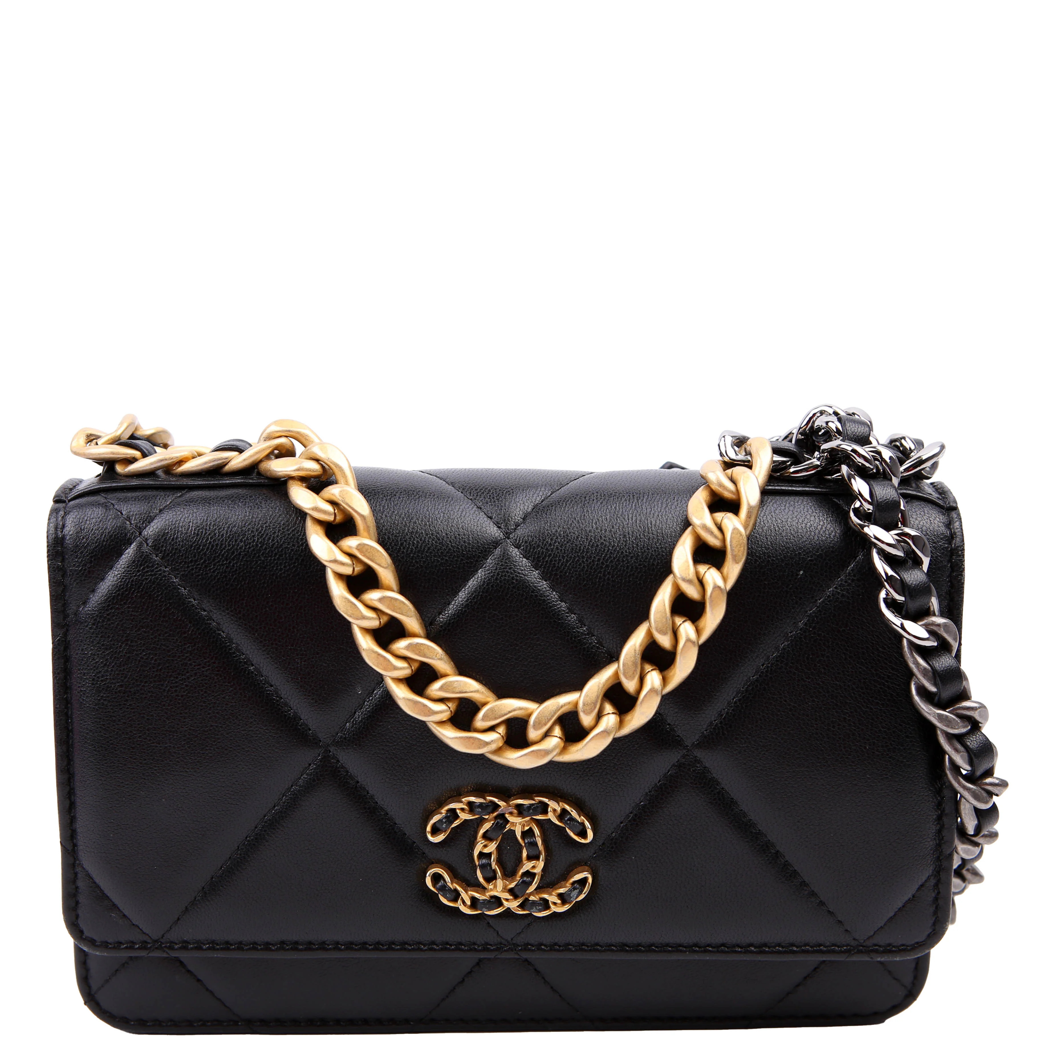 Chanel 19 WOC Quilted Lambskin Black | Keeks Designer Handbags
