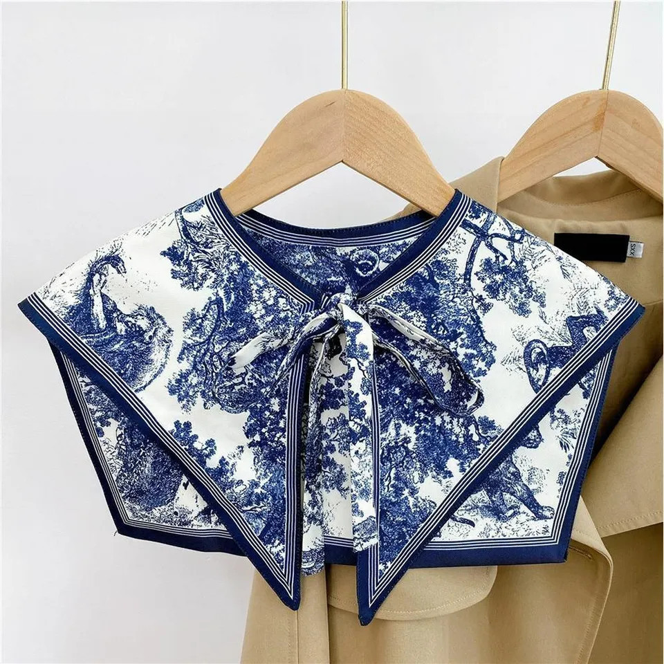 False Collars Fake Shirt Collar Scarf Collar Women Silk Scarf Detachable Shawl | eBay UK