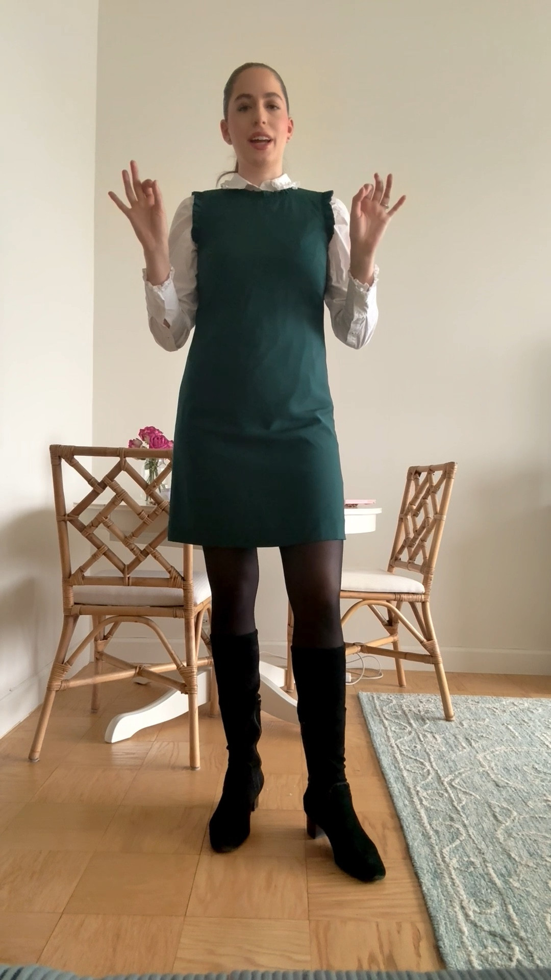 Office style, office outfit, business casual, business professional, suiting, sheath dress, corporate style, corporate outfit, lawyer, attorney, law firm style, shift dress, black tall boots, black suede boots, white button down, corporate fashion

#LTKootd #LTKWorkwear #LTKSeasonal