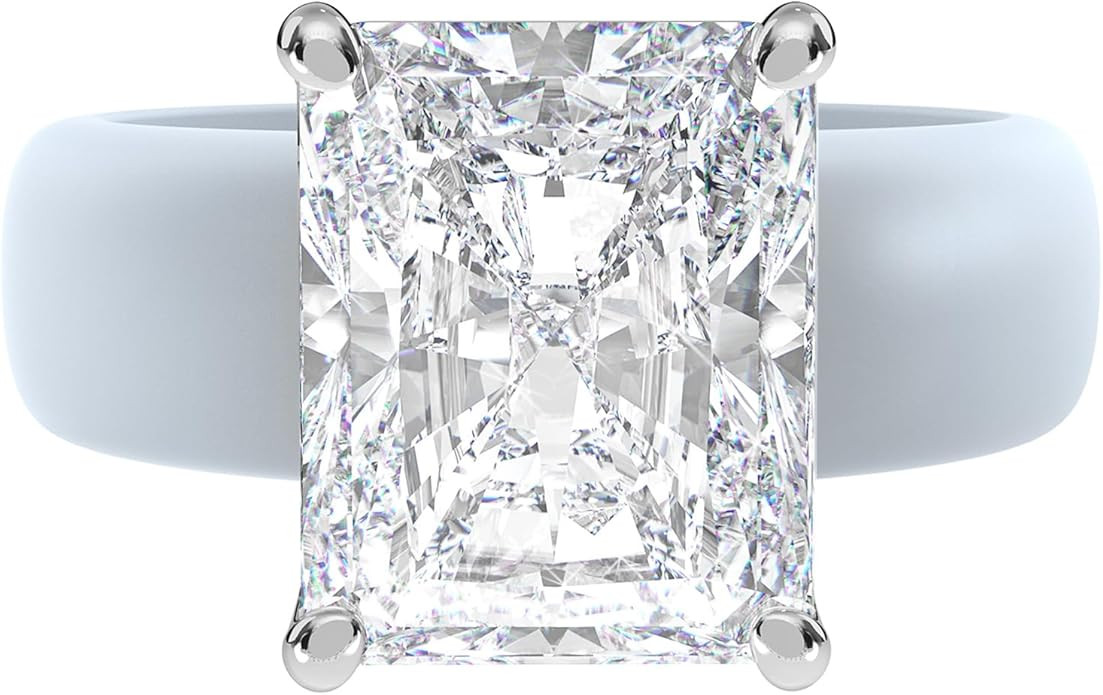 Rinfit Silicone Ring with Stone - Emerald Cut Cubic Zirconia Solitaire Engagement Ring for Women ... | Amazon (US)