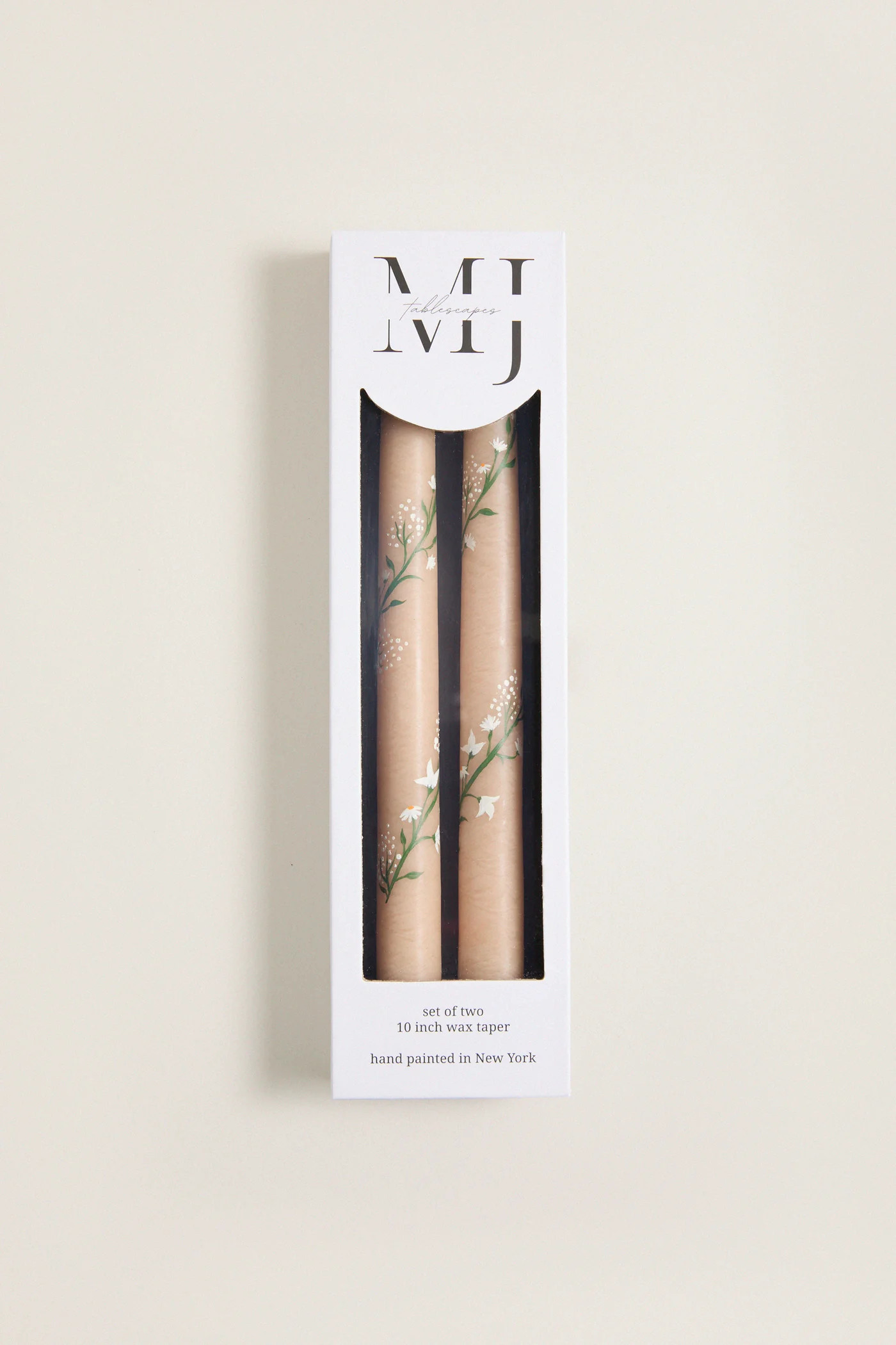 Ivory Climbing Vines Hand Painted Taper Candles (Set of 2) | Tuckernuck (US)