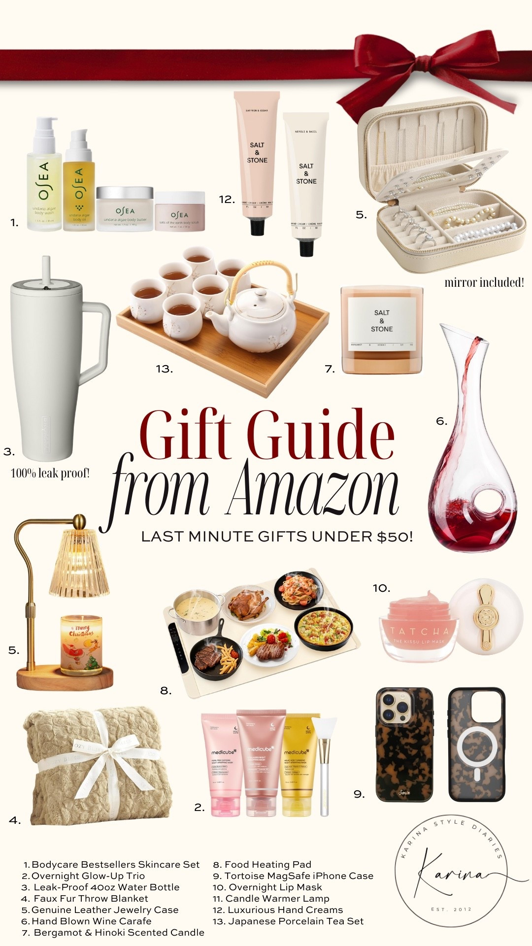 Last minute gifts under $50! Stocking stuffer ideas and affordable luxuries

Food warming mat, candle warmer lamp, porcelain tea set, wine decanter carafe, leak proof water bottle, tortoise phone case, overnight lip mask, beauty gift sets, faux fur throw blanket, leather jewelry case

#LTKBeauty #LTKGiftGuide #LTKFindsUnder50