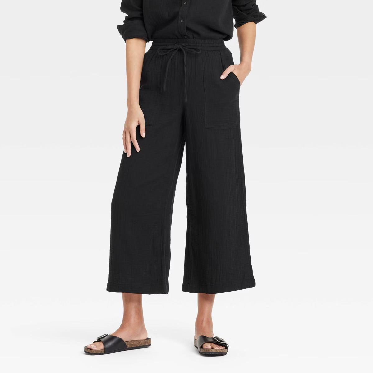 Women's High-Rise Gauze Wide Leg Pull-On Pants - Universal Thread™ | Target