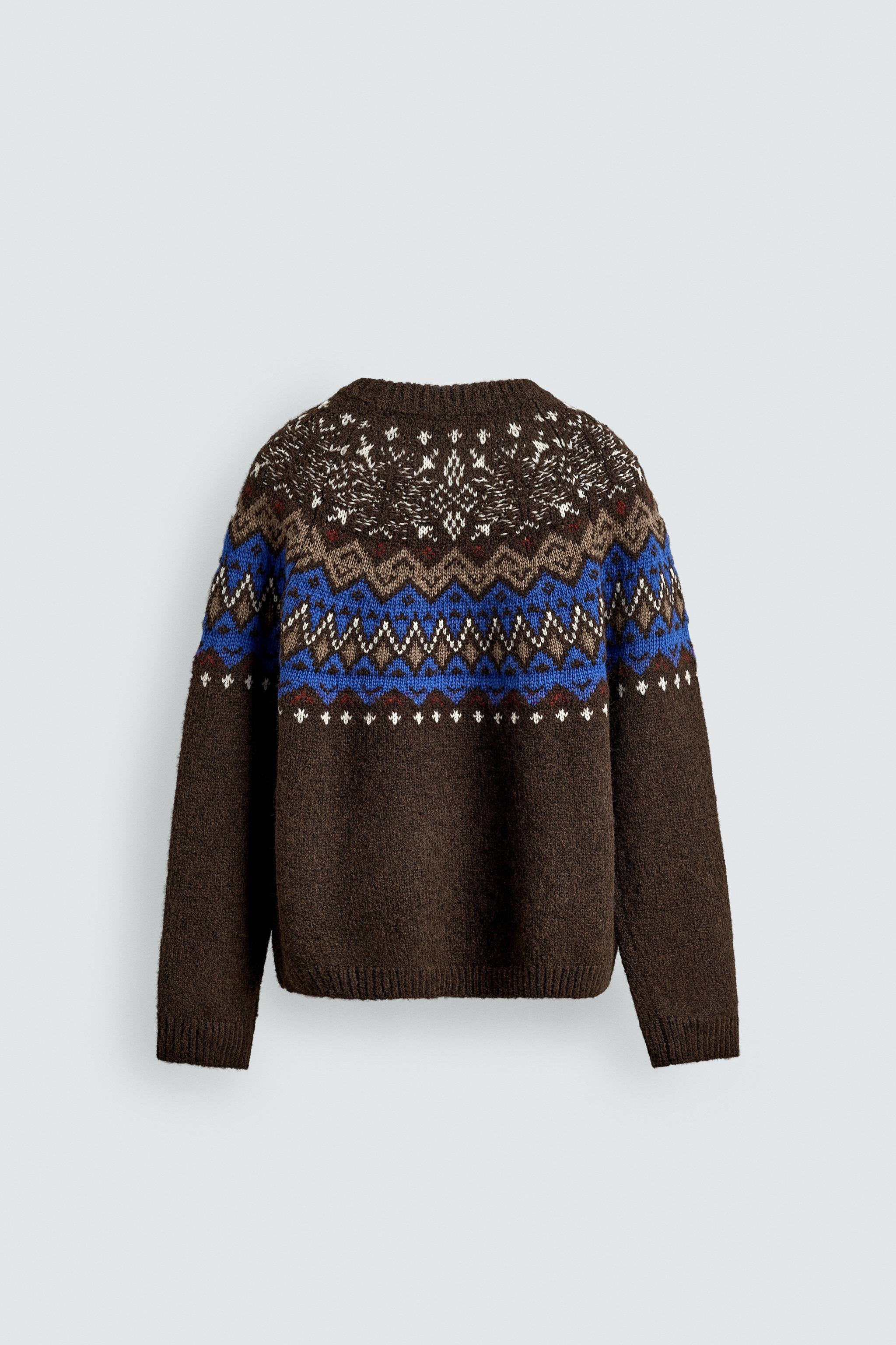 JACQUARD-PULLOVER MIT GEOMETRISCHEM MUSTER | Zara DE