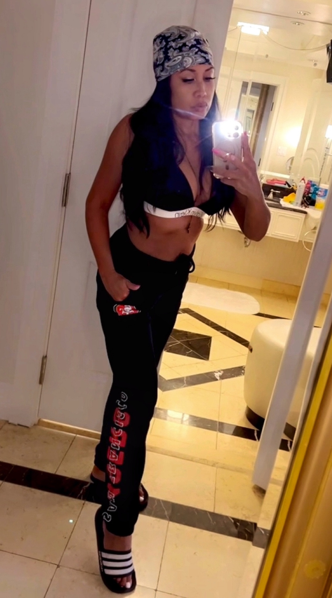 As a Cali girl who’s not ready to let go of summer just yet, I pair a bikini top with joggers and a head scarf. 

#LTKSeasonal #LTKstyletip #LTKfit
