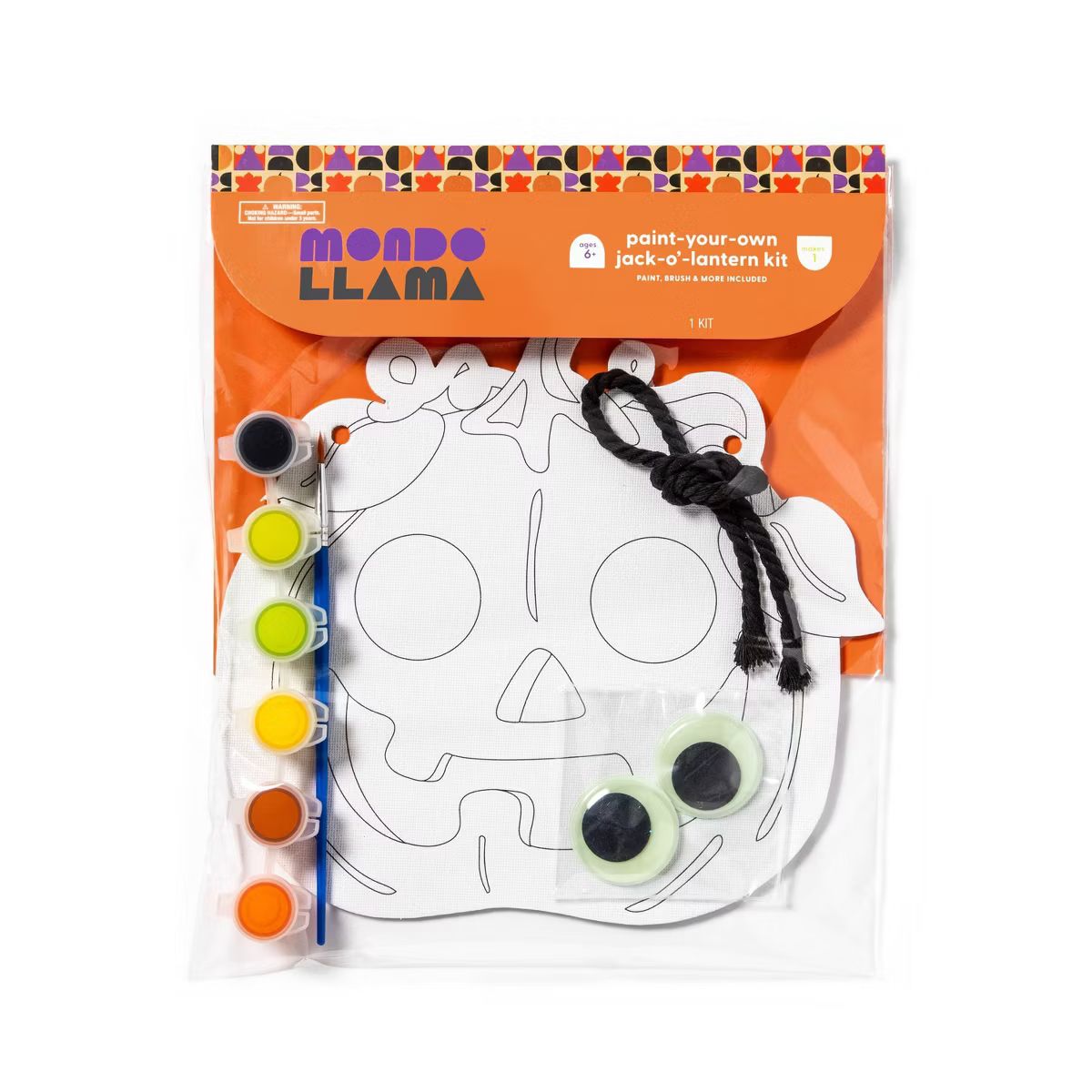 Halloween Paint-Your-own Canvas Kit Jack O Lantern - Mondo Llama™ | Target